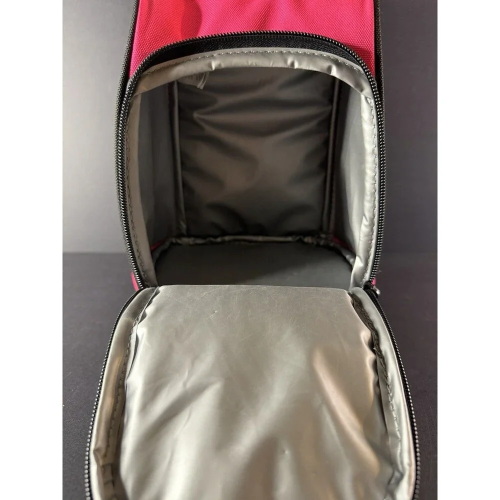Nike Contrast Hyper Pink Insulated Tote Lunch Bag w/ Yellow - 2 Compartments 10”